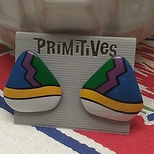 Color Block Geometric 1980's Earrings